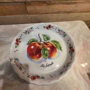 McIntosh Apple Ceramic Serving Bowl - Red & Green Fruit Design